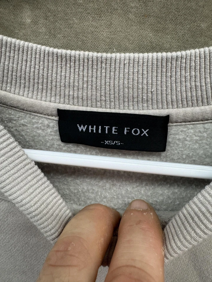 White Fox Sweatshirt Womens XS/S Gray Crewneck Limited Edition WHT FX Pullover - Image 3 of 4