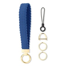 Stretchy Keychain Wristlet with 2 Keyrings D-Ring - Cute Lanyard for Keys