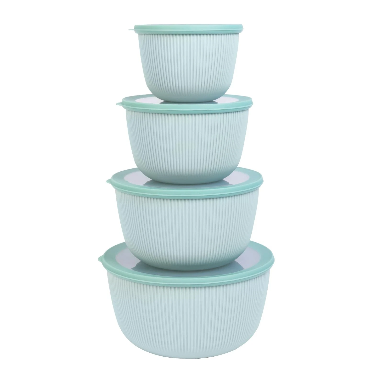 Mixing Bowls with Lids - 8 Piece Plastic Nesting Bowls Set includes 4 Prep Bo...