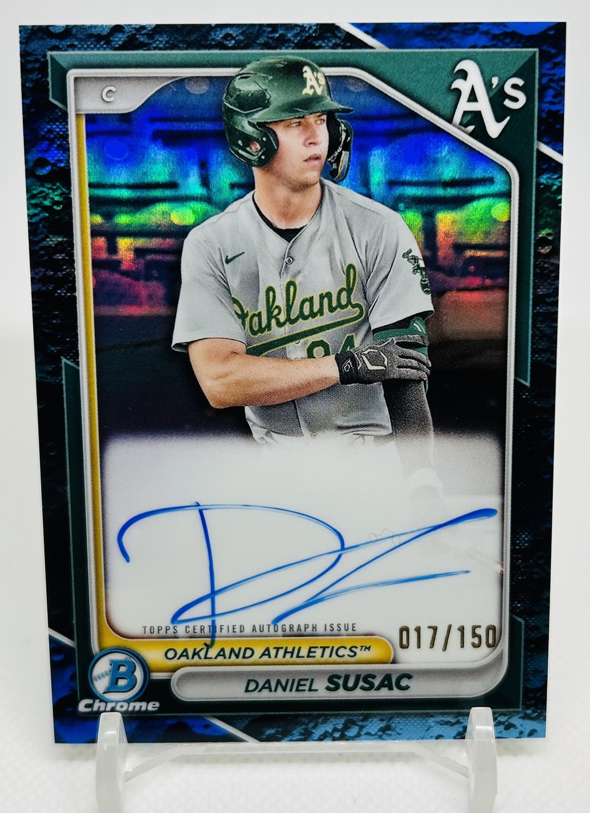 2024 Bowman Chrome Prospect Blue Lunar Refractor /150 Daniel Susac #CPA-DS Auto