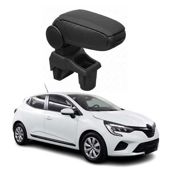 Mittelarmlehne Armlehne FüR Renault Clio 2019-2025 Pu-Leder ABS Schwarz-image