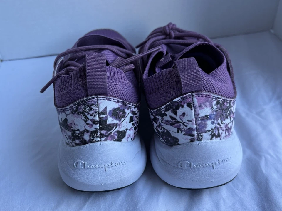 Zapato Champion Para Mujer Yogi Talla 8w Púrpura Floral Camuflado Calce Correr Activo Elastizado Foto 4 de 4