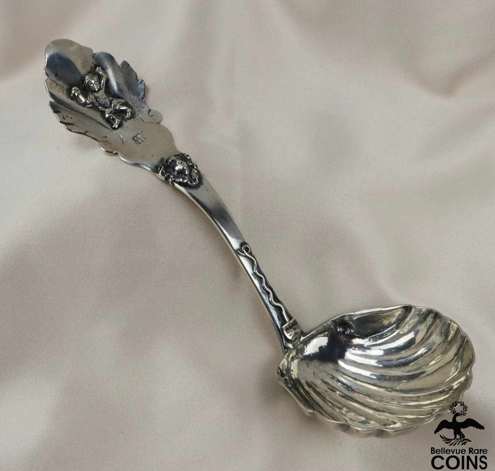 Vintage 1700's Silver Sauce Ladle Serving Spoon Jack Beanstalk Rare