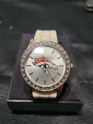 Denver Broncos Ladies Watch by Game Time NFL White Rhinestones Works W5