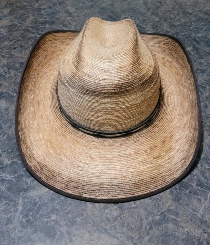 Chapéu de cowboy Resistol Jason Aldean Palm Straw Jr (juvenil/pequeno adulto) Amarillo Sky - Imagem 3 de 4