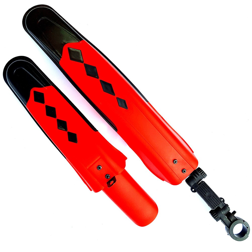 Set parafango rosso riutilizzabile leggero per mountain bike e bici da strada Easy Fit foto 4