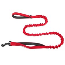 M Red Shock Absorbing Bungee Dog Leash Dual Handles Reflective Pet Training