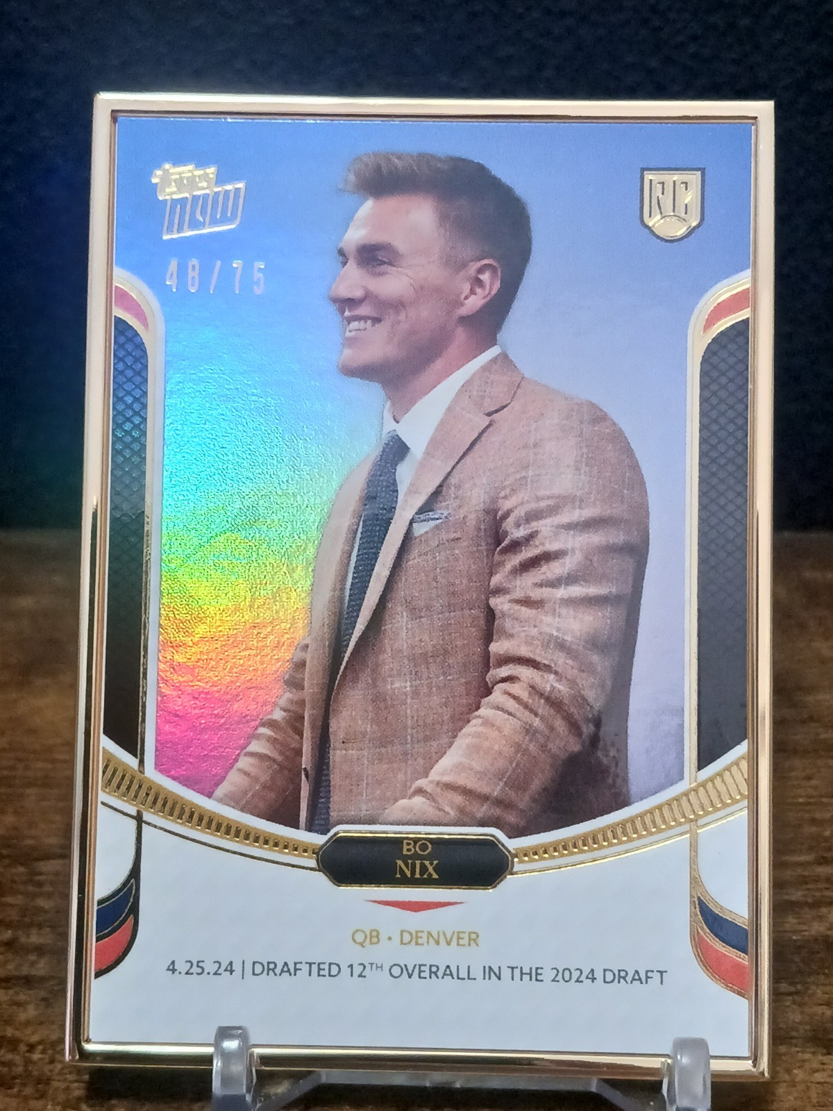 Bo Nix Topps Now Rookie Campaign #16 Blue