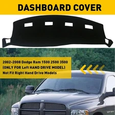 For 2002-2008 DODGE 1500 RAM 3500 Dash 2500 Cover Mat Dashboard Pad Black Carpet