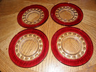 SET OF 4  VINTAGE KINGS CROWN THUMBPRINT RUBY RED 6" PLATES.  SET #2 — photo 1