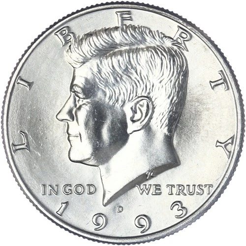 1993 D Kennedy Clad Half Dollar Uncirculated Coin