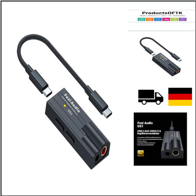 Fosi Audio DS1 Tragbarer HiFi DAC Kopfhörerverstärker mit ES9038