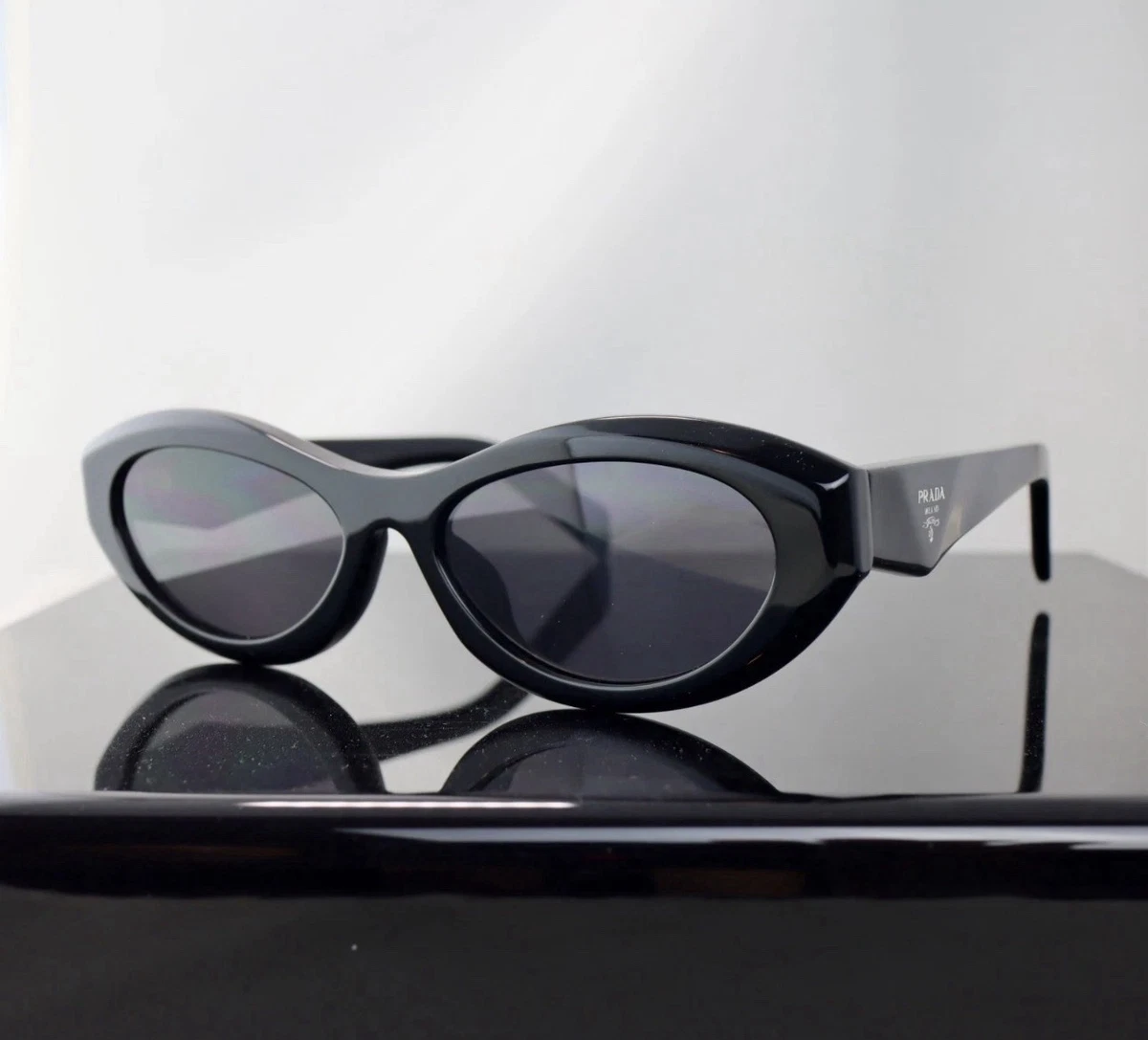 Prada Dark Grey Oval Ladies Sunglasses #265219P21B PRADA EYEWEAR Oval-frame metal sunglasses | NET-A-PORTER main image 3