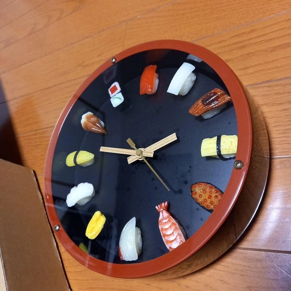 Food sample Sushi Wall Clock Japanese craftsman 12 nigiri-sushi From Japan - Image 3 of 4