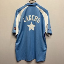 Vintage Majestic NBA Hardwood Classics LA Lakers Warm Up Shirt Jersey XL D123 15
