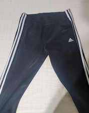 Womens Adidas 3 Stripe Climalite Tapered Track Pants Zipper Ankle