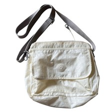 Kipling Crossbody Bag Cream Off White Crinkle Nylon Adjustable Multi-Pocket