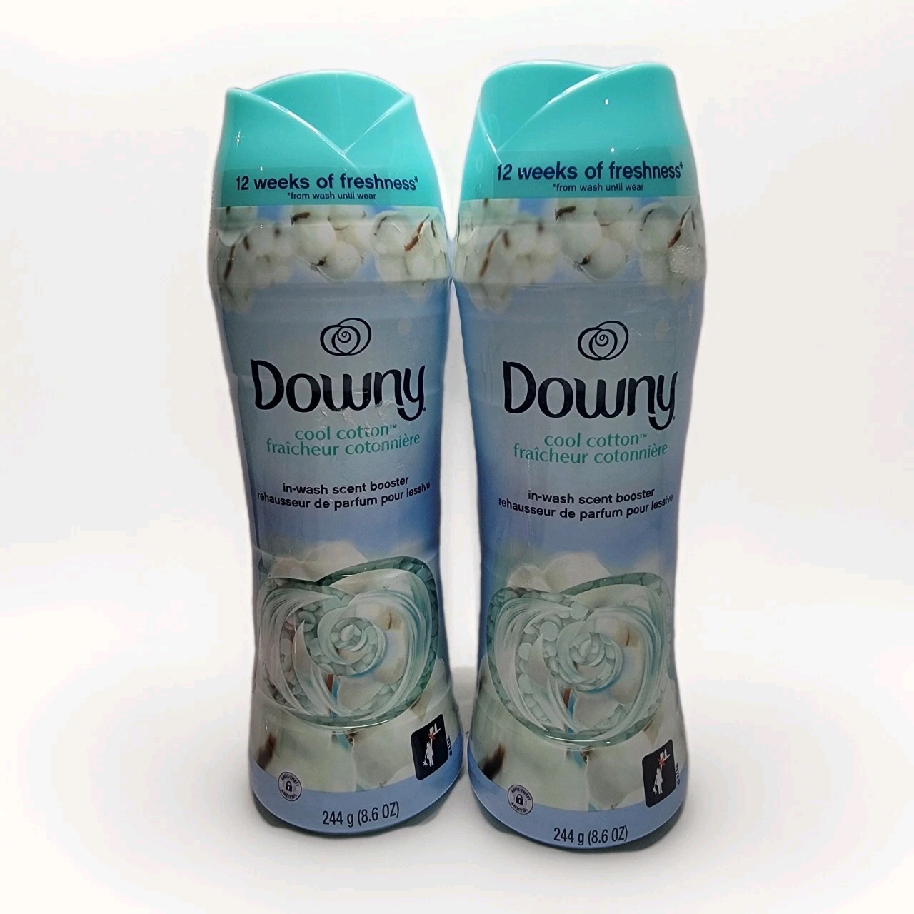 2 Pack Downy Cool Cotton In Wash Scent Booster Beads 12 Weeks Freshness 8.6oz