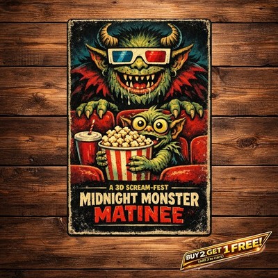 Gremlins Gizmo Stripe Horror Movie Metal Sign 8x12 Vintage Film Decor