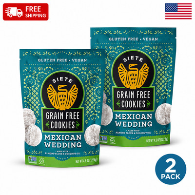Siete Grain Free Mexican Wedding Cookies 4.5 Oz Gluten Free Vegan 2 Pack