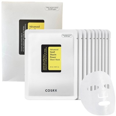 COSRX Snail Mucin Sheet Mask 10 EA with Snail Mucin Serum, Self Care, Face Masks