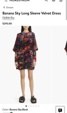 Farm Rio Velvet Mini Dress with Balloon Sleeve  