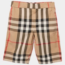 Burberry Kids Beige Herbie Checks Cotton Shorts 14Yrs