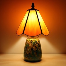 Tiffany Style Stained Glass Table Lamp 12 Inch - Orange