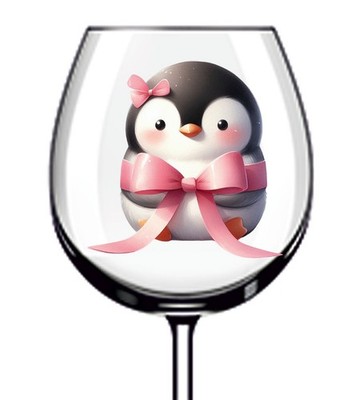 12x Valentinstag Pinguin Vinyl Aufkleber Abziehbild Becher Weinglas Flasche Laptop
