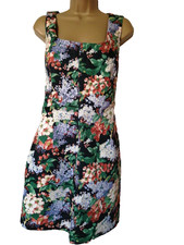 Asos Dress Black vintage style floral print size 16 lined NEW