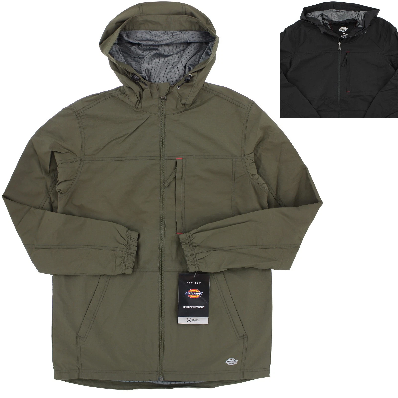 Dickies Ripstop Utility Jacket, Men's Water Repellent Jacket, 3 Piece Hood
