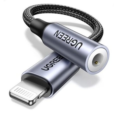 Headphone Adapter for iPhone Lightning to 3.5mm Adapter Apple MFi Grey