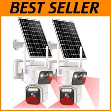 Wireless Outdoor Security Camera with Color Night Vision & 2-Way Audio - 2 Pack