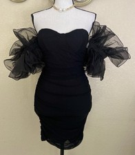 Fashion Nova Black Dress With Puff Sleeves