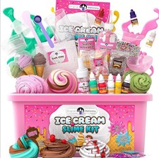 Original Stationery Ice Cream Slime Kit Soft Clay, Activator, Scents, Case