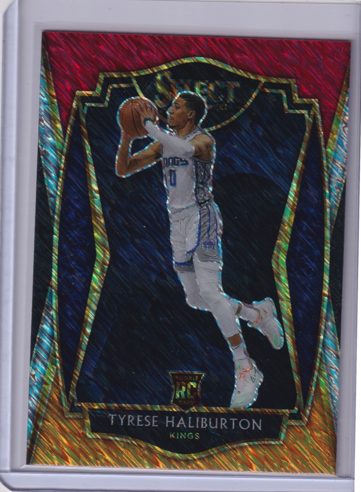 2020-21 Tyrese Haliburton Select Rookie Red White Orange Shimmer #189 Pacers