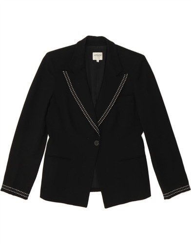 ARMANI COLLEZIONI Womens 1 Button Blazer Jacket IT 44 Medium Black AJ07