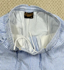 Drew House Seersucker Church Pant Size XL Blue 26" Inseam Drawstring Lined