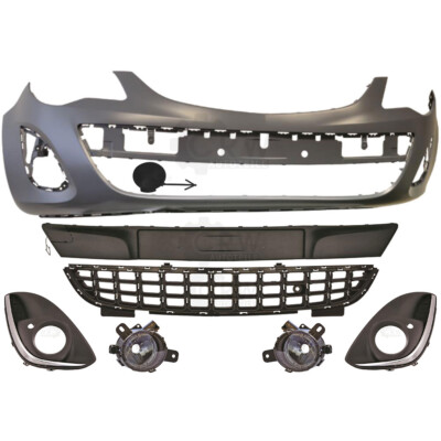 Set Stoßstange vorne + Nebel+Zubehör für Opel Corsa D Bj. 11-14  Facelift