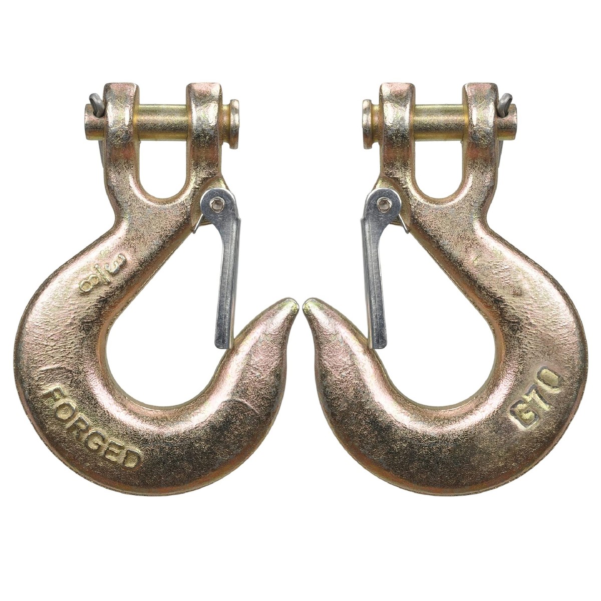 (2) G70 3/8 Clevis Slip Hooks W/Latch Tow Chain Flatbed Truck Trailer Tie Down - Foto 8
