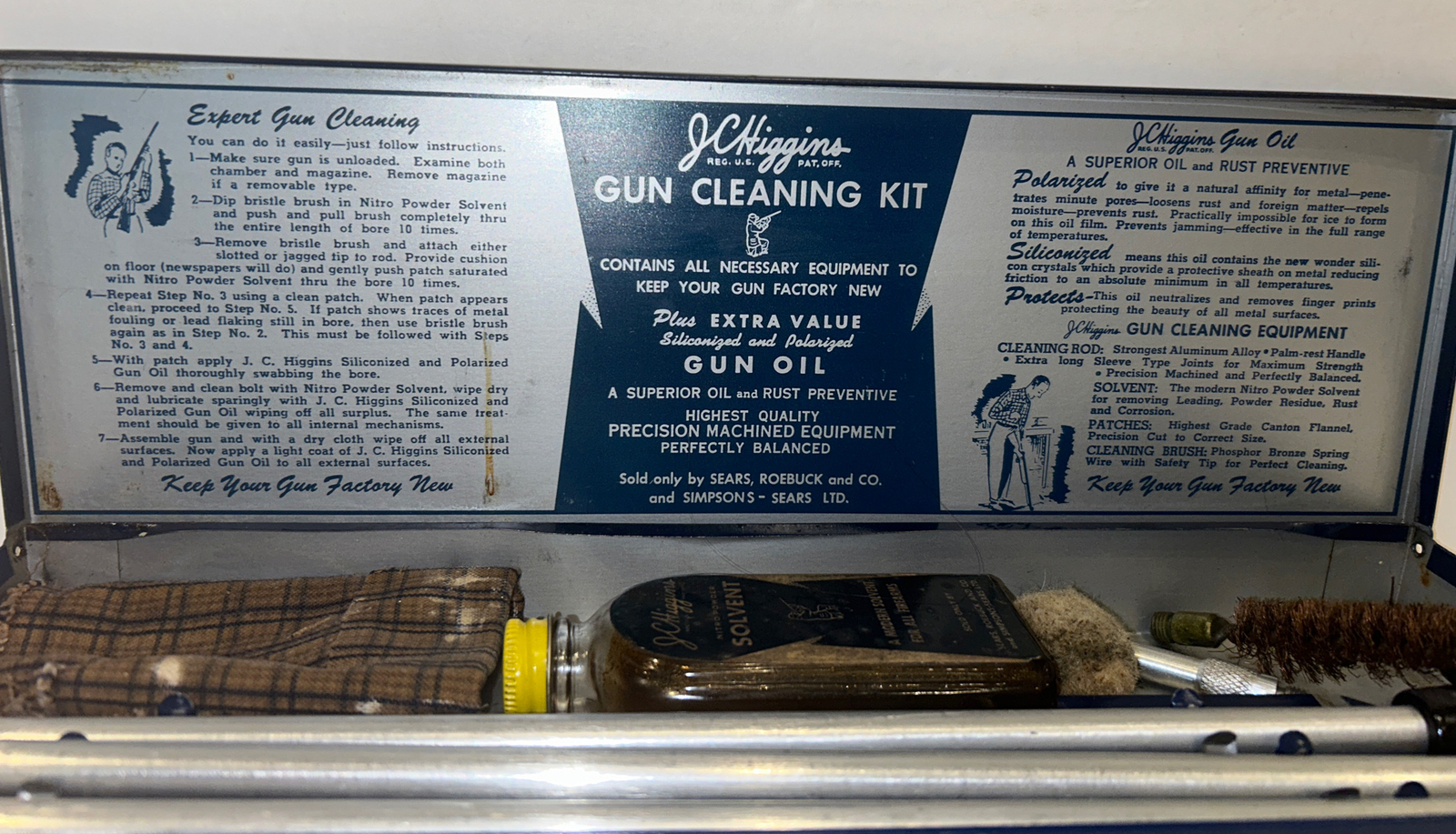 Vintage JC Higgins Gun Cleaning Kit Model No. 2140 1950's eBay