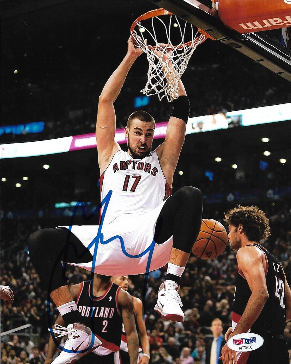 Jonas Valanciunas Toronto Raptors NBA Signed Auto 8x10 Photo PSA