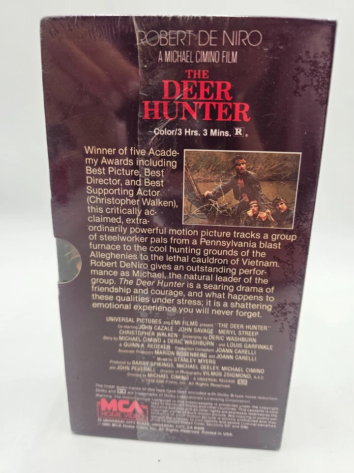 The Deer Hunter VHS 2-Tape Set SEALED Watermarks MCA De Niro Walken Streep R - Image 2 of 2