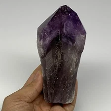 410.8g,3.8"x2.5"x1.9", Amethyst Point Polished Rough lower part Stands, B19040