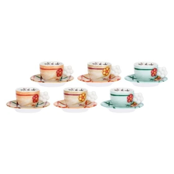 Thun Set 6 Tazzine Espresso Eolia – Porcellana Decorata, Design Mediterraneo, Lavabile In Lavastoviglie