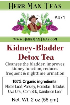 KIDNEY BLADDER DETOX TEA  -  reduces nighttime urination by master herbalist 2oz