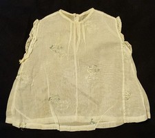 Vintage Sheer Baby Girl Shirt Floral Embroidered Size 1 12-18 month Sleeveless