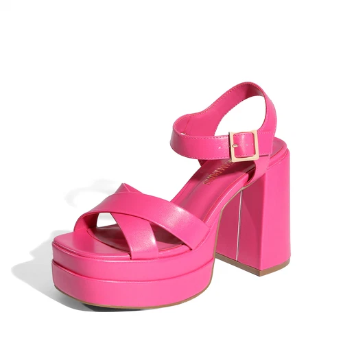 Women Heel Sandals Y2K Platform Chunky Block Ankle Strap Open Toe Party Sandals - Picture 27 of 30