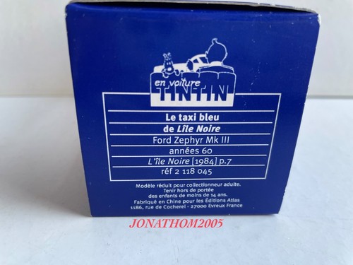 Atlas Collection Tintin N°45 - Ford Zephyr Taxi Blue L'Island Black Au 1 /43° - Picture 6 of 6
