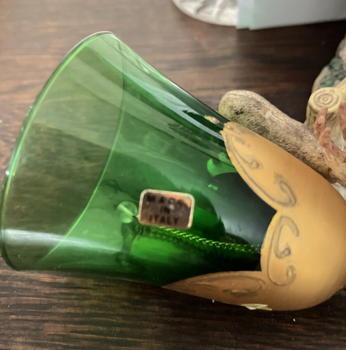 Vintage Glass Hand Made Bell, Yellow Gold Floral Made in Italy - Picture 6 of 8
